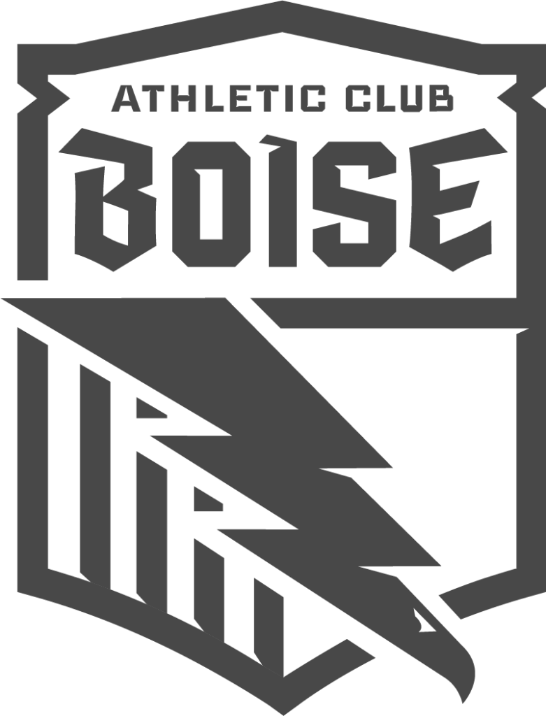 Design breakdown of the 'Star Garnet' element in the Athletic Club Boise crest. The image shows a faded crest on the left with the star icon near the center highlighted, and descriptive text on the right explaining how Idaho’s rare state gem represents inner strength, mystery, and the beauty that forms through time and transformation.