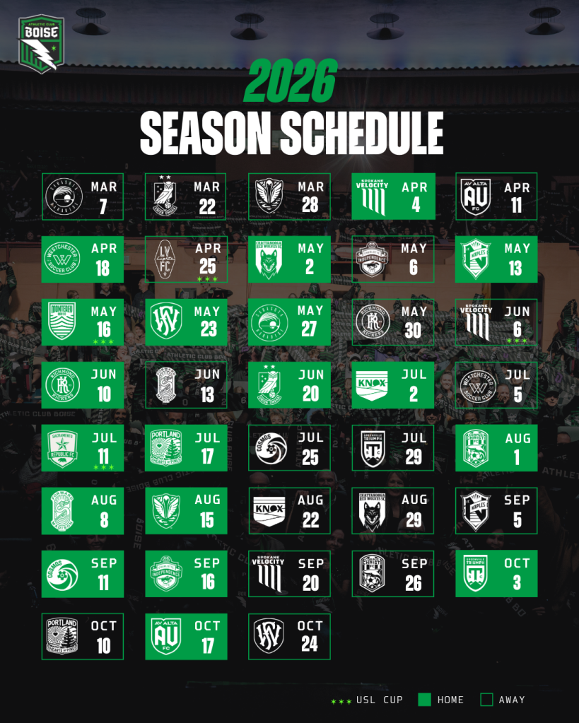 The Athletic Club Boise 2026 Inaugural Schedule 