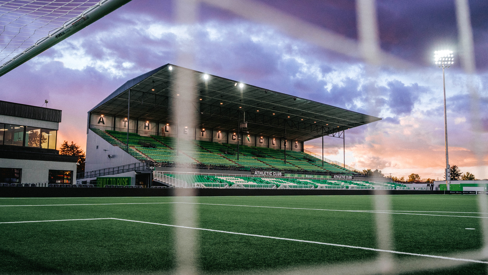 Stadium at Expo Idaho at sunset